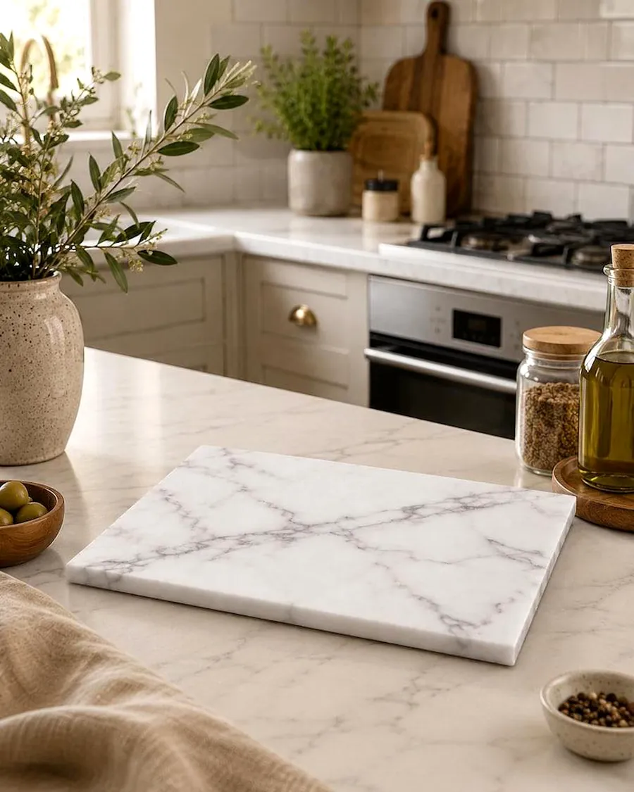 Large Pastry Board in Lavender Marble — handcrafted marble by Authentic Jewels of Marble, Agra